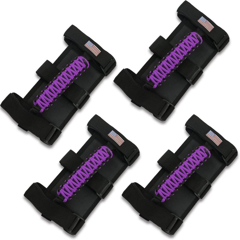 Kujunpao 4 X Roll Bar Grab Handles Grip Handle Compatible with Jeep Wrangler JLU JK JKU TJ YJ LJ JT JL & Gladiator JT 1955-2022 UTV & ATV(Purple) - Image 1